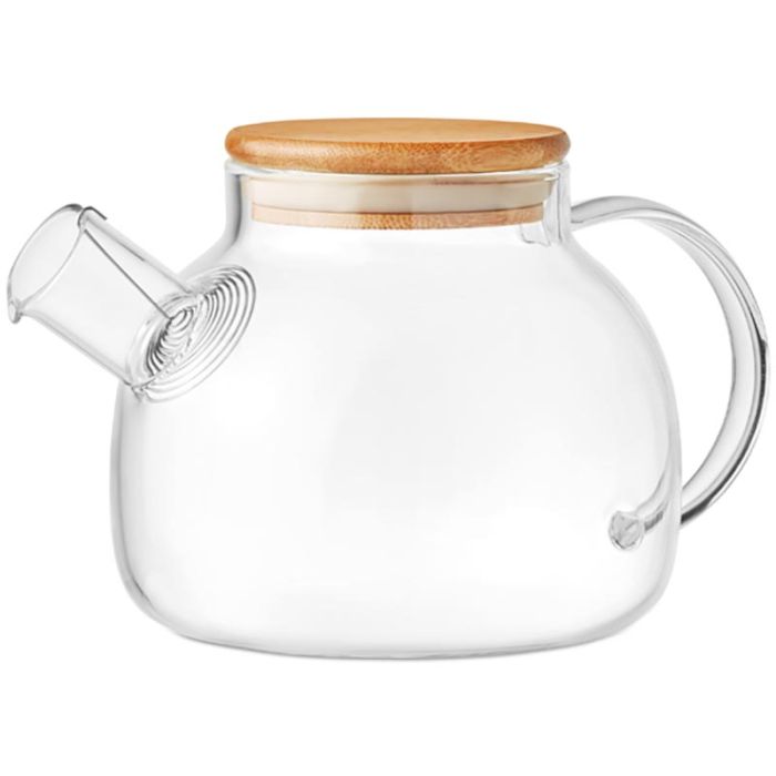 Japenese Artisan Glass Teapot with Bamboo Lid & Filter