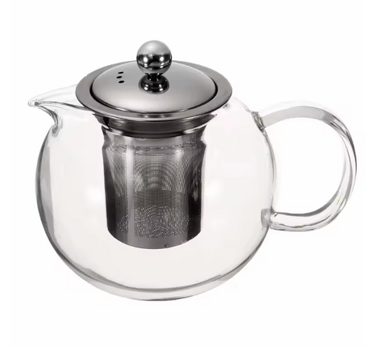 Heat Resistant Glass Teapot with Integrated Strainer